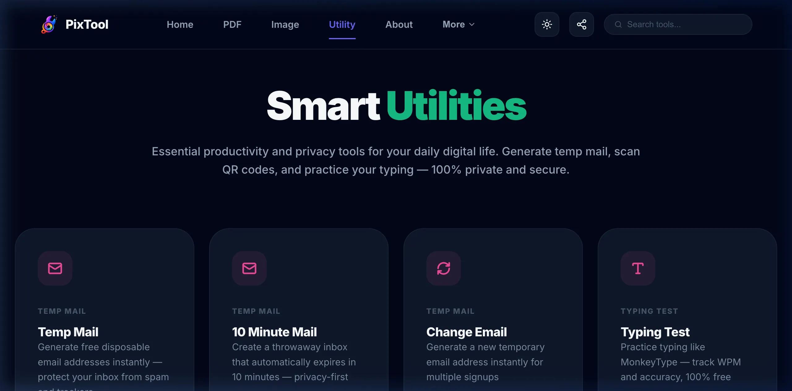 User interface preview of Utility Suite Hub