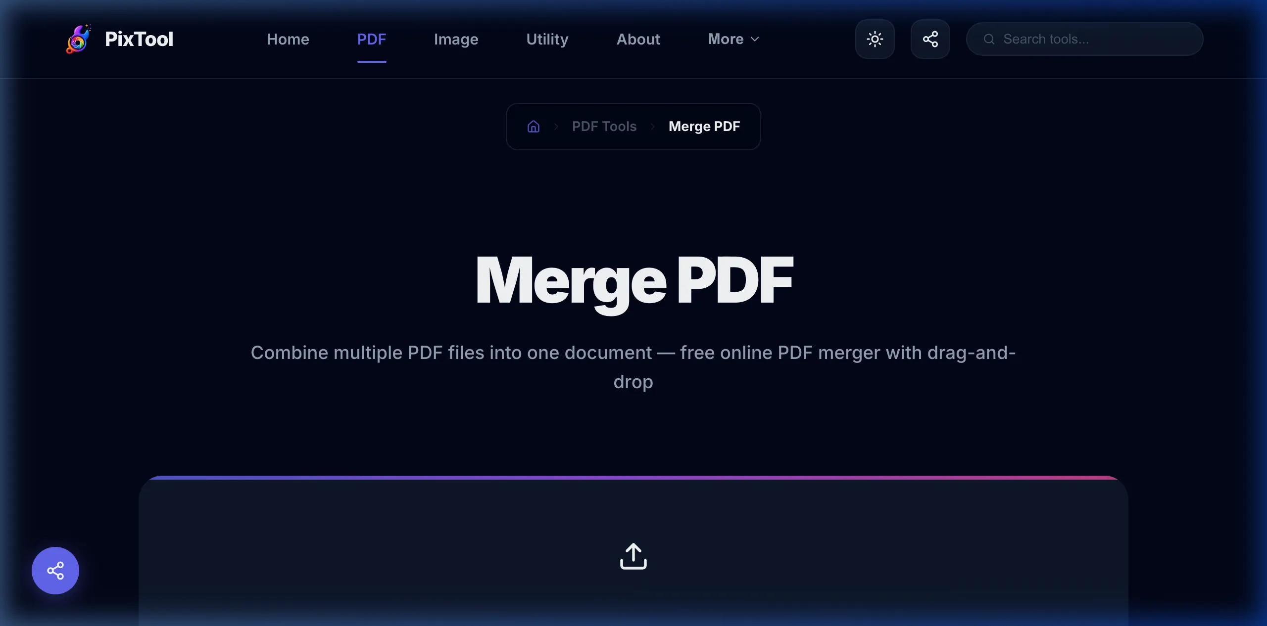 User interface preview of Merge PDF