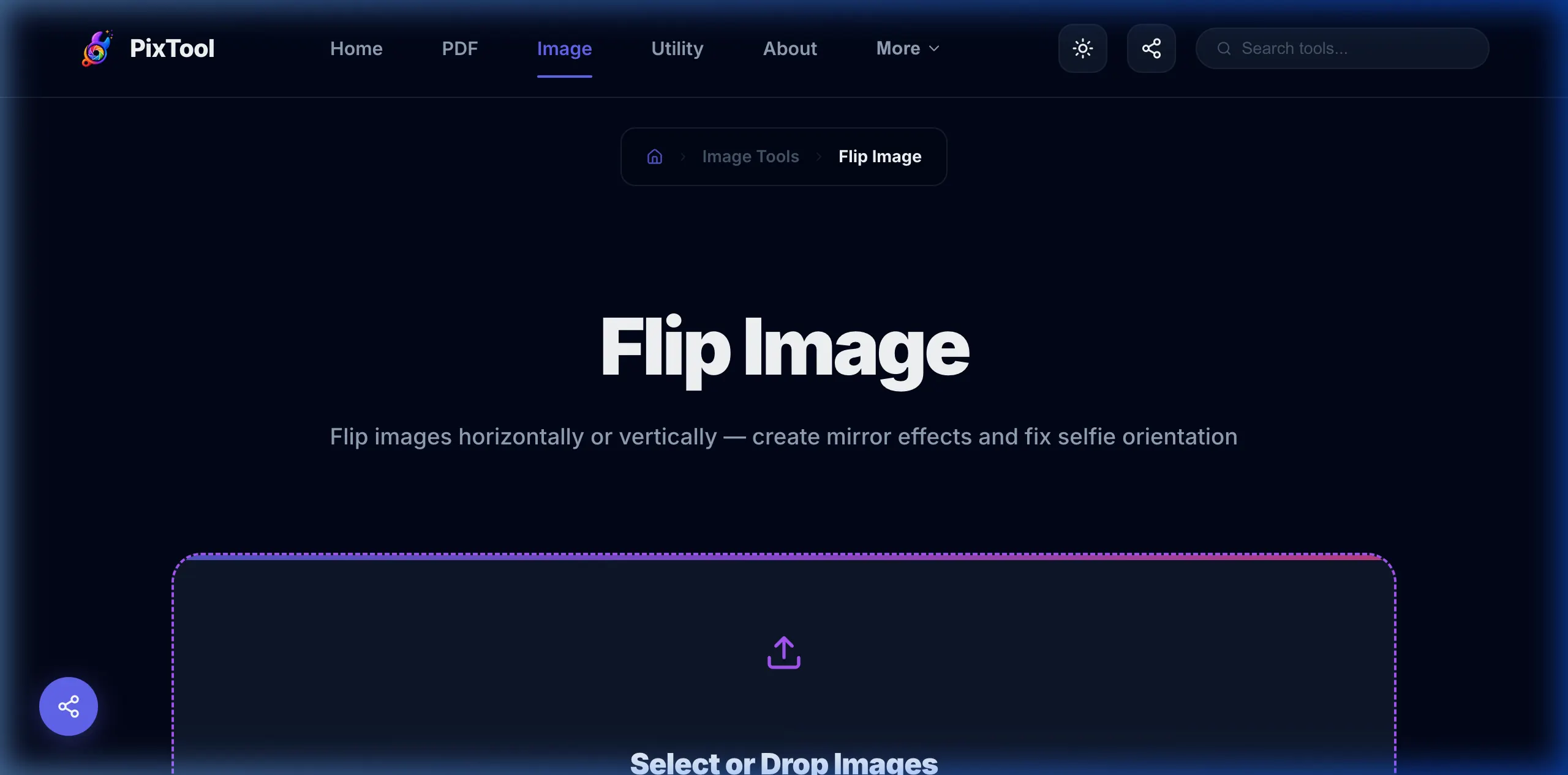 User interface preview of Image Flipper