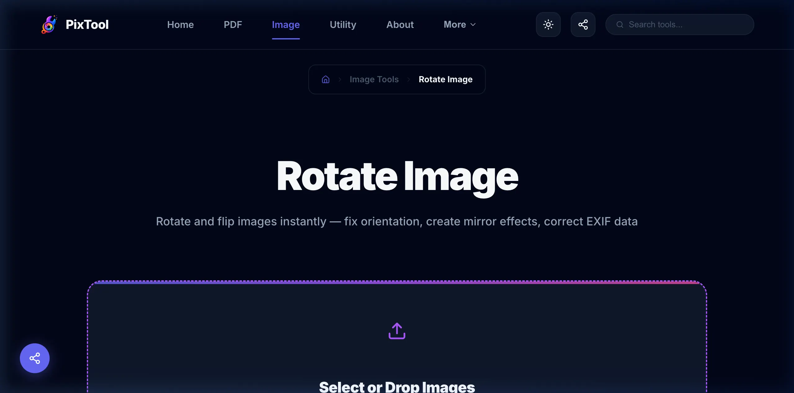 User interface preview of Image Rotator