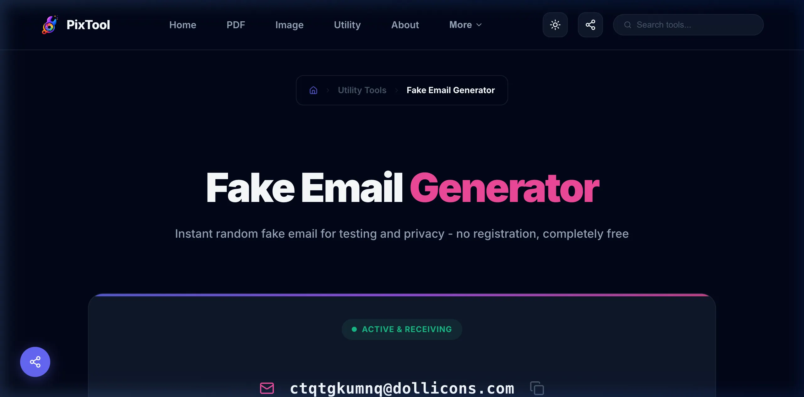 User interface preview of Identity Forge