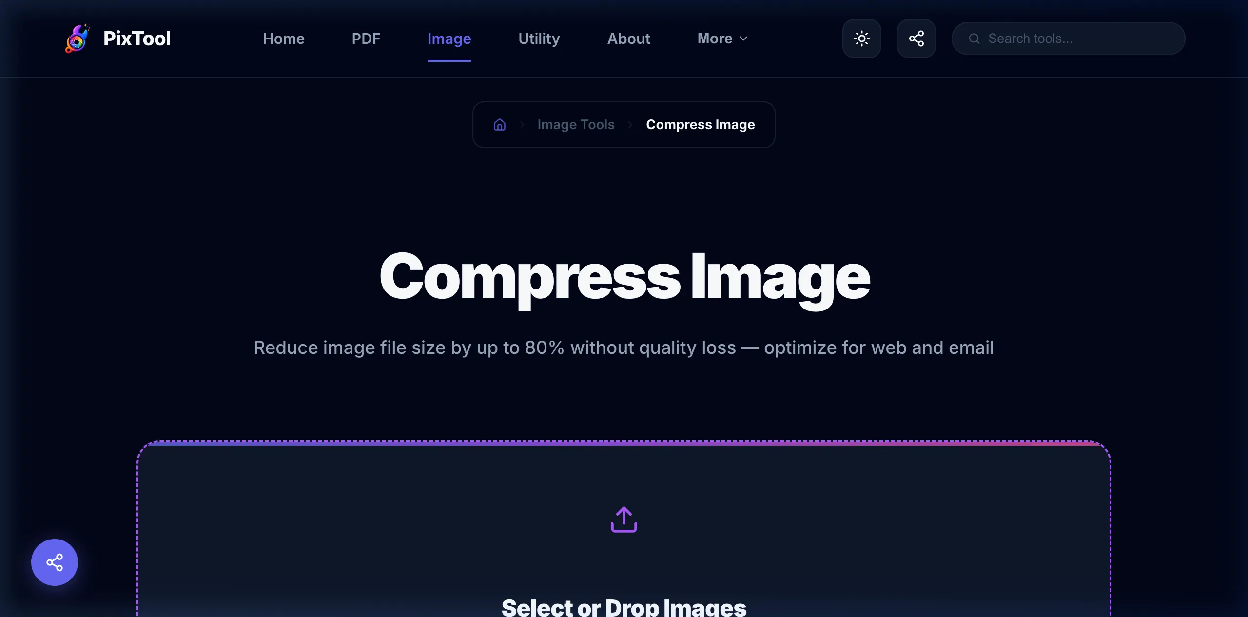 User interface preview of Image Compressor