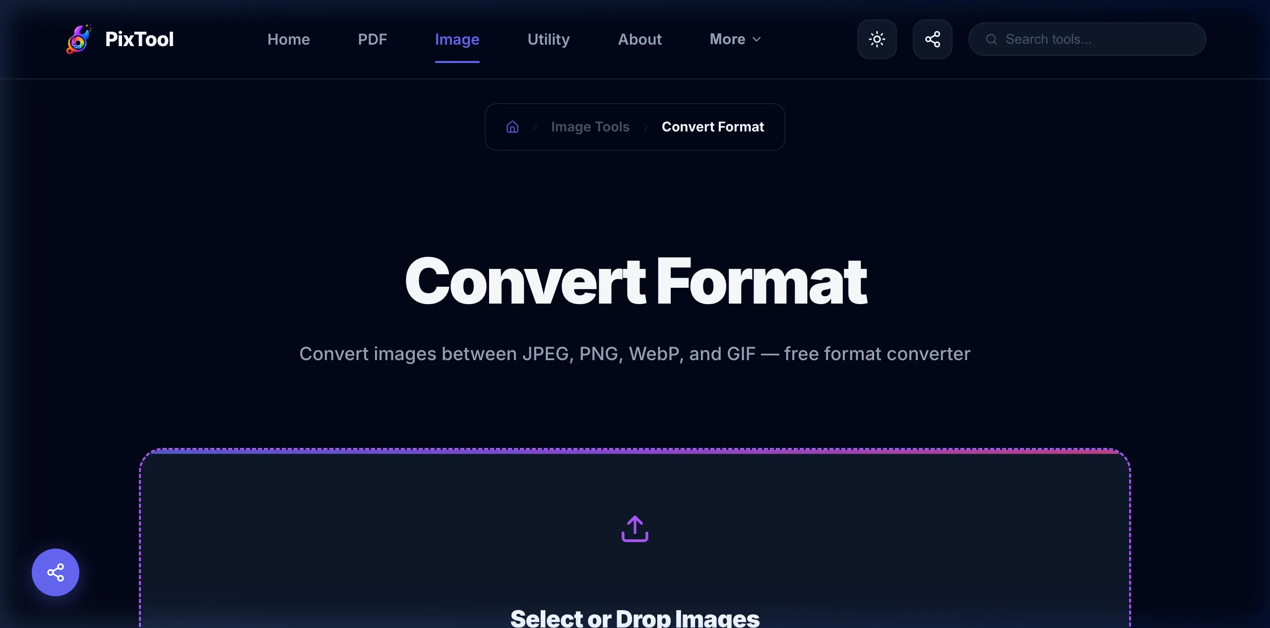 User interface preview of Format Converter