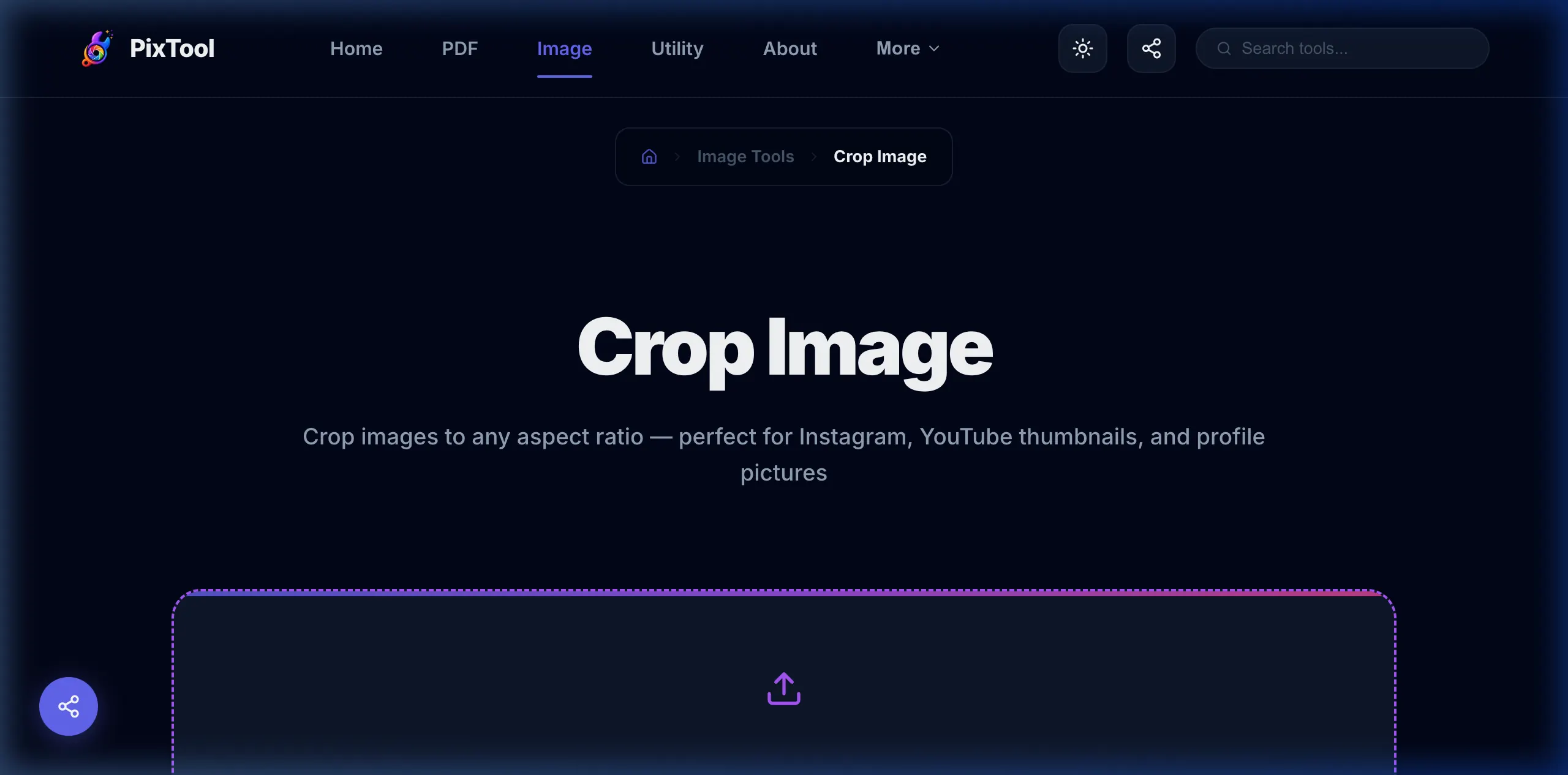 User interface preview of Image Cropper
