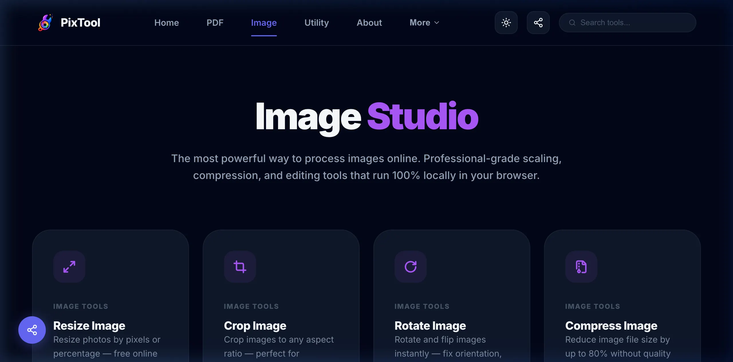 User interface preview of Image Studio Hub