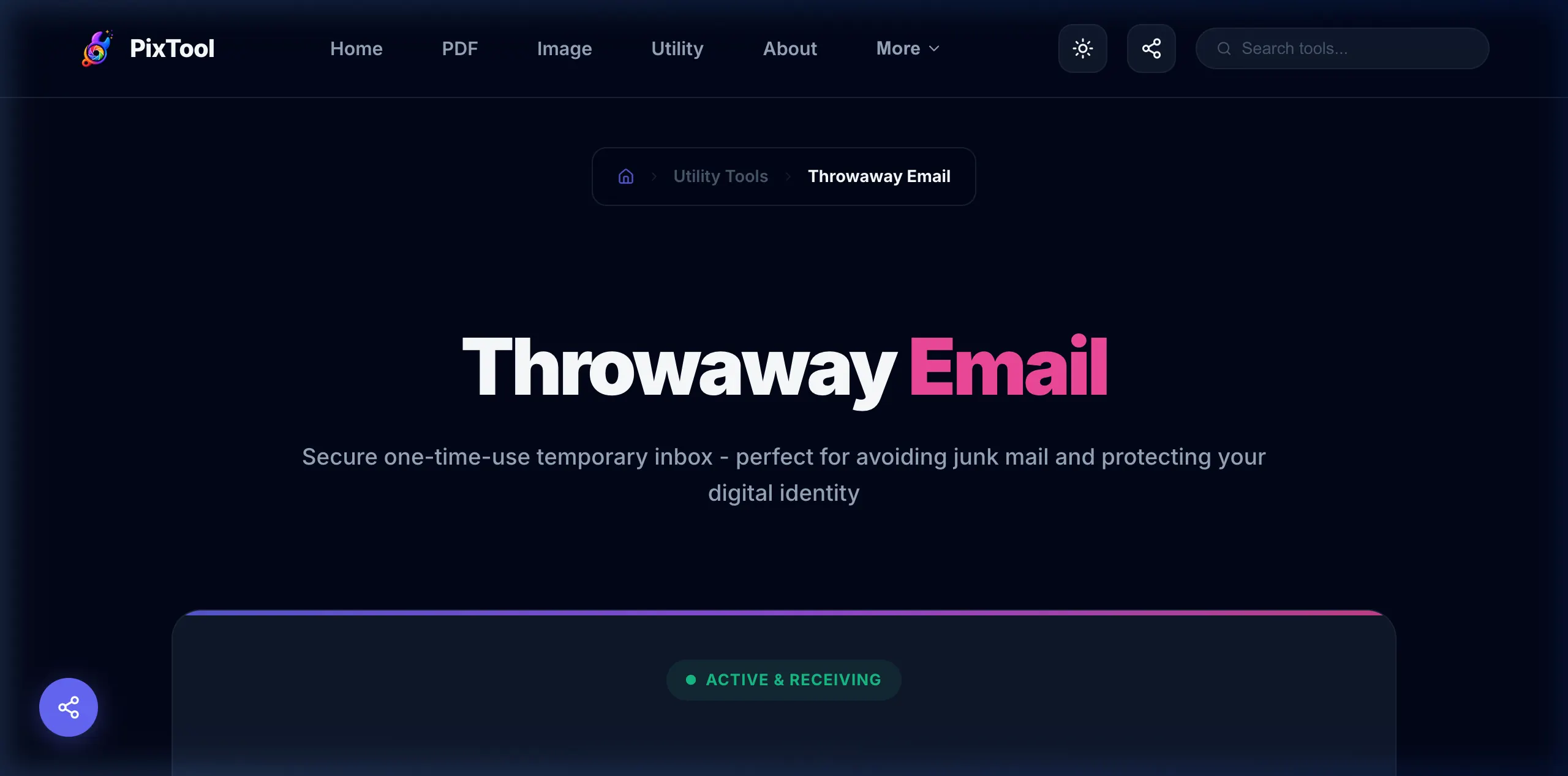 User interface preview of Ghost Inbox